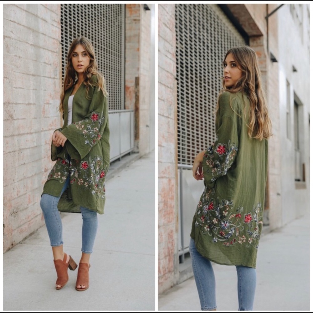 Floral Embroidered Kimono - Picture 5 of 8